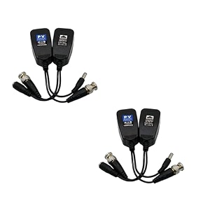 speedio 8mp bnc connectorvideo balun connector for cctv cameras compatible in all formats and cables 298 ahd cvi tvi coax to utp cat6  pack of 2 pair