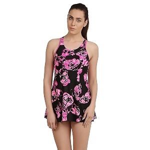 speedo female swimwear all over print racerback swimdress with boyleg