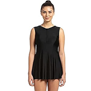speedo women39s swimdress with boyleg  swimming costume swimsuit  chlorine resistance  upf 40 sun protection  removable bra pads
