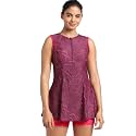 Speedo Women's Endurance Closedback Printed Swimdress - Deep Plum &amp; Cherry