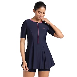 speedo women39s swimdress with boyleg  swimming costume swimsuit  chlorine resistance  upf 40 sun protection  removable bra pads