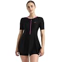 Speedo Women's Endurance10 Closedback Sleeved Swimdress with Boyleg Swimming Costume | Chlorine Resistance | Shape Retention Fabric | UPF 40+ Sun Protection | Removable Bra Pads