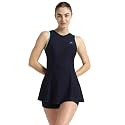 Speedo Women's Endurabrite Closedback Swimdress with Boyleg | Swimming Costume | Swimming Suit for Women | Chlorine Resistance | UPF 40+ Sun Protection | Removable Bra Pads