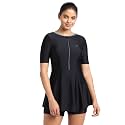 Speedo Women's Swimdress with Boyleg | Swimming Costume Swimsuit | Chlorine Resistance | UPF 40+ Sun Protection | Removable Bra Pads
