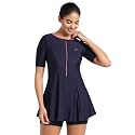 Speedo Women's Swimdress with Boyleg | Swimming Costume Swimsuit | Chlorine Resistance | UPF 40+ Sun Protection | Removable Bra Pads
