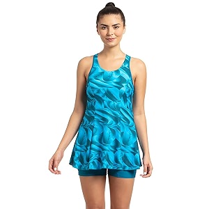 speedo women39s swimdress with boyleg  swimming costume swimsuit  chlorine resistance  upf 40 sun protection  removable bra pads