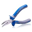 SPEEDWOX 5 Inches Bent Long Nose Pliers Mini Curved Needle Nose Pliers for jewelry Making 45 Degrees Bent Chain Nose Fine Pliers Functional Micro Professional Tool with Spring Chrome Vanadium Steel