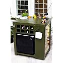 HAUS OF BARS by SpeedX - Model X Alloy Steel Cabinet Olive Green Finish with Built in 30L Thermoelectric Fridge (Easily Movable with Wheels at The Bottom)