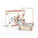 Speedy Monkey Wooden Block Walker | 27 Blocks Push Wagon for Kids Playset