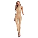 speerise Sleeveless One Piece Bodycon Romper Turtleneck Workout Jumpsuit