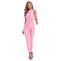 speerise Sleeveless One Piece Bodycon Romper Turtleneck Workout Jumpsuit