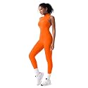 speerise Sleeveless One Piece Bodycon Romper Turtleneck Workout Jumpsuit