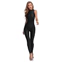 speerise Sleeveless One Piece Bodycon Romper Turtleneck Workout Jumpsuit
