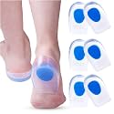 Men's Gel Insoles Comfortable Shoe Inserts for Inner Sole Support Cushioning Silicon Sole for Men's Footwear Insole for Men Women's Heel Protector with Heel Pad for Heel Pain Relief (3 Pair)