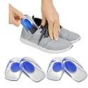 Men's Gel Insoles Comfortable Shoe Inserts for Inner Sole Support Cushioning Silicon Sole for Men's Footwear Insole for Men Women's Heel Protector with Heel Pad for Heel Pain Relief (2 Pair)