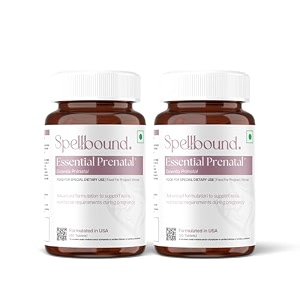 spellbound prenatal multivitamin for pregnancy with dha choline iron amp folic acid tabletshelps reduce birth defects supports baby39s brain developmentformulated in usa-po2 2 count 60 capsules