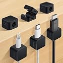 Spellwish Magnetic Cable Organizer Clips, Cord Holder for Cables, Desk Cable Management, Adhesive Wire Keeper for Desk in Bedroom, Living Room, Kichen, Office and Car (9pcs-Black)