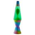 Spencer Gifts Lava® Lamp - 14.5" Aquarelle Afterglow - The Original Motion Lamp - Lime Green Wax and Green Liquid with Colorful Printed Base Exclusive