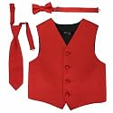 Spencer J's Boys Formal Suit Tuxedo Vest Tie and Bowtie Set Variety of Colors