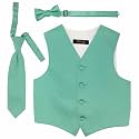 Spencer J's Boys Formal Suit Tuxedo Vest Tie and Bowtie Set Variety of Colors