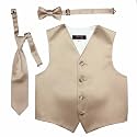 Spencer J's Boys Formal Suit Tuxedo Vest Tie and Bowtie Set Variety of Colors