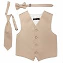 Spencer J's Boys Formal Suit Tuxedo Vest Tie and Bowtie Set Variety of Colors