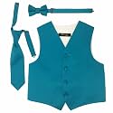 Spencer J's Boys Formal Suit Tuxedo Vest Tie and Bowtie Set Variety of Colors