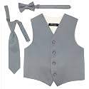 Spencer J's Boys Formal Suit Tuxedo Vest Tie and Bowtie Set Variety of Colors