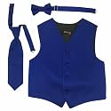 Spencer J's Boys Formal Suit Tuxedo Vest Tie and Bowtie Set Variety of Colors