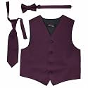 Spencer J's Boys Formal Suit Tuxedo Vest Tie and Bowtie Set Variety of Colors