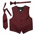 Spencer J's Boys Formal Suit Tuxedo Vest Tie and Bowtie Set Variety of Colors