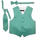 Spencer J's Boys Formal Suit Tuxedo Vest Tie and Bowtie Set Variety of Colors