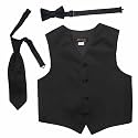 Spencer J's Boys Formal Suit Tuxedo Vest Tie and Bowtie Set Variety of Colors