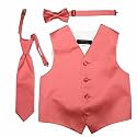 Spencer J's Boys Formal Suit Tuxedo Vest Tie and Bowtie Set Variety of Colors