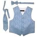Spencer J's Boys Formal Suit Tuxedo Vest Tie and Bowtie Set Variety of Colors