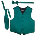 Spencer J's Boys Formal Suit Tuxedo Vest Tie and Bowtie Set Variety of Colors