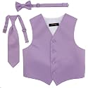 Spencer J's Boys Formal Suit Tuxedo Vest Tie and Bowtie Set Variety of Colors