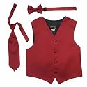 Spencer J's Boys Formal Suit Tuxedo Vest Tie and Bowtie Set Variety of Colors