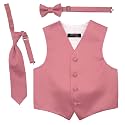 Spencer J's Boys Formal Suit Tuxedo Vest Tie and Bowtie Set Variety of Colors