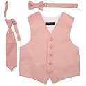 Spencer J's Boys Formal Suit Tuxedo Vest Tie and Bowtie Set Variety of Colors