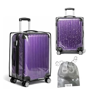 spendex polyester protective luggage cover  hard luggage trolley bag cover  washable  dust proof  l - 28 inch  transparent