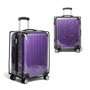 spendex polyester protective luggage cover  hard luggage trolley bag cover  washable  dust proof  s - 20 inch  transparent