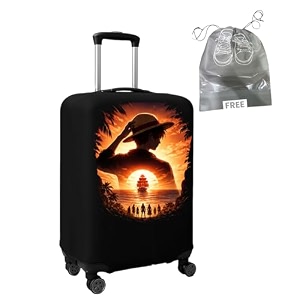 spendex polyester protective luggage cover  hard luggage trolley bag cover  washable  dust proof  stretchable  l - 28 inch  pirate odyssey_