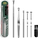 Spera Ear Cleaner Reusable Ear Wax Cleaner Tool Set Spiral Ear Curette Tool Stainless Steel Ear Picks, Ear Cleaning Kit with Storage Box and Cleaning Brush For Kids Women Men