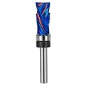 SpeTool Coated 1/4 Flush Trim Router Bit with Top Bearing, 1/2" Dia Flush Cut Router Bit for Woodworking Trimming