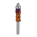 SpeTool Coated Flush Trim Router Bit 1/2 Shank Up&Down Compression, Bottom Bearing Extra Long Flush Cut Template Pattern Router Bit for Woodworking Trimming