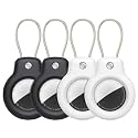 SPGUARD for AirTag Holder Case with Keychain 1st/2nd Air Tags-4 Pack for Apple Air Tag Holder with Wire Cable Lock Key Ring Chain Air Tagholder Accessories for GPS Item Tracker Kids,Keys,Luggage