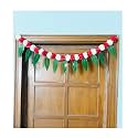 SPHINX Artificial Marigold &amp;Mango Leaves Simple Door-Window toran/Door hangings/Festive Decorations - Approx.100 cms/40 Inches/3.33 Ft. - (White and Red, 1)