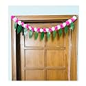 SPHINX Artificial Marigold &amp;Mango Leaves Simple Door-Window toran/Door hangings/Festive Decorations - Approx.100 cms/40 Inches/3.33 Ft. - (White and Baby Pink, 1 Piece)