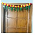 SPHINX Artificial Marigold &amp;Mango Leaves Simple Door-Window toran/Door hangings/Festive Decorations - Approx.100 cms/40 Inches/3.33 Ft. - (Yellow and Red, 50)
